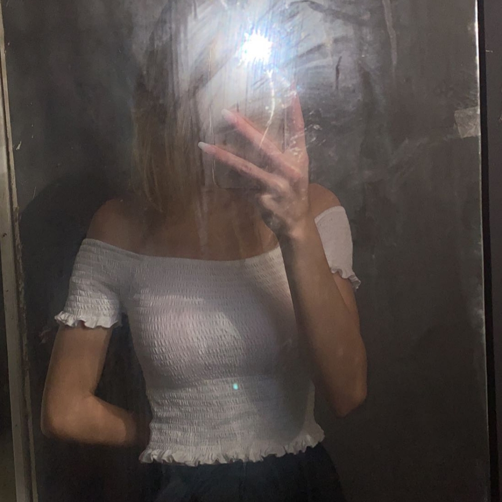 Off the shoulder little bit cropped